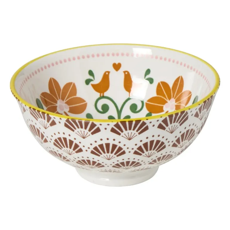 Schaaltje middel Britt - oranje/bruin - ø12x5.8 cm