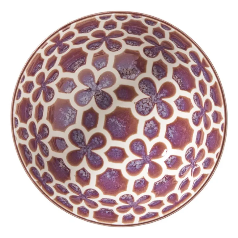 Schaaltje Nore middel - paars/geel - ø12.3x5.8 cm