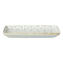 Schaaltje Nori rechthoekig - lichtblauw/wit - 2x20.5x11 cm