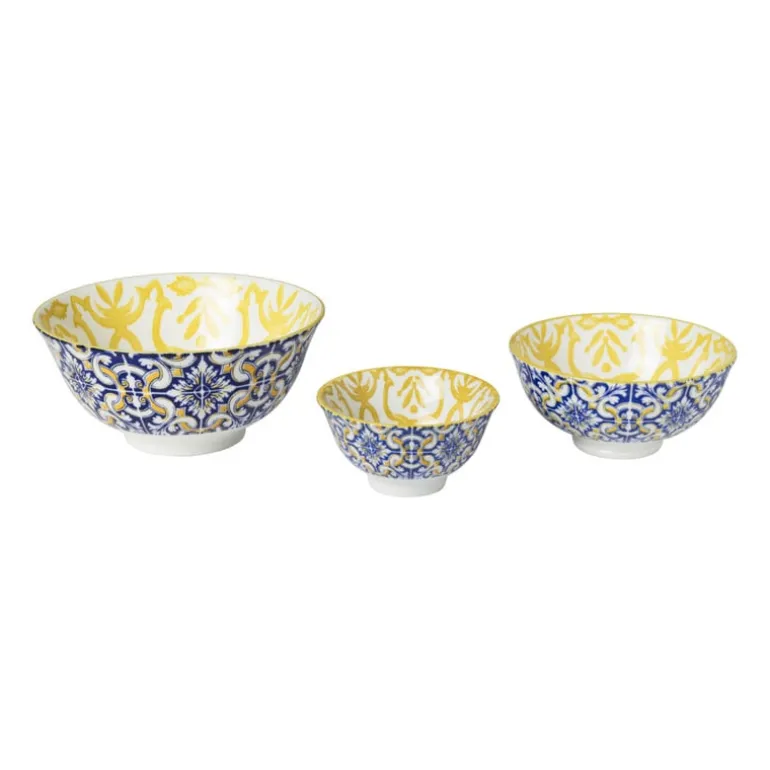 Schaaltje Nour - blauw/geel - ø9.2x4.8 cm