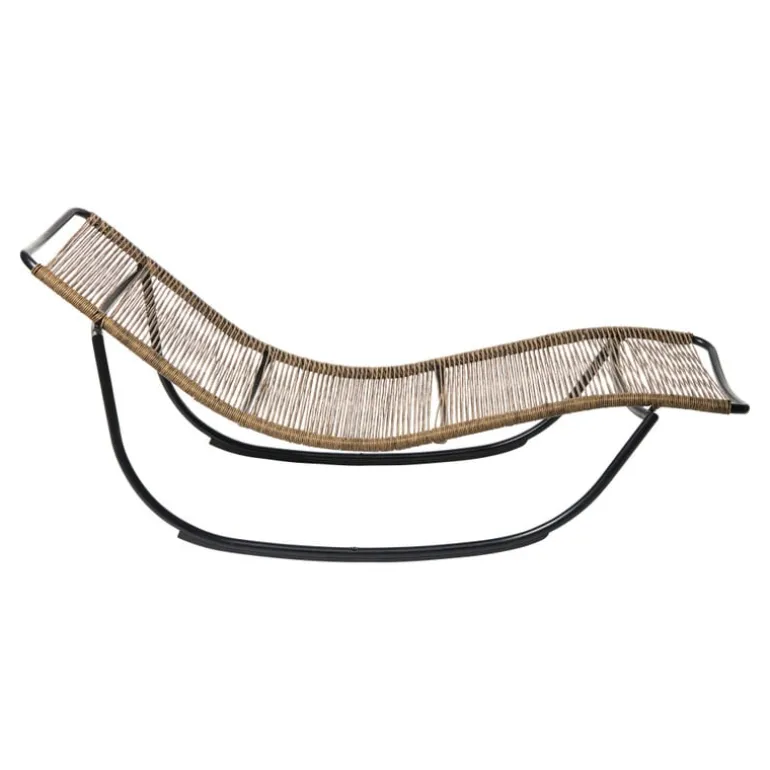 Schommel ligbed - bruin/zwart - 62x70.5x155 cm