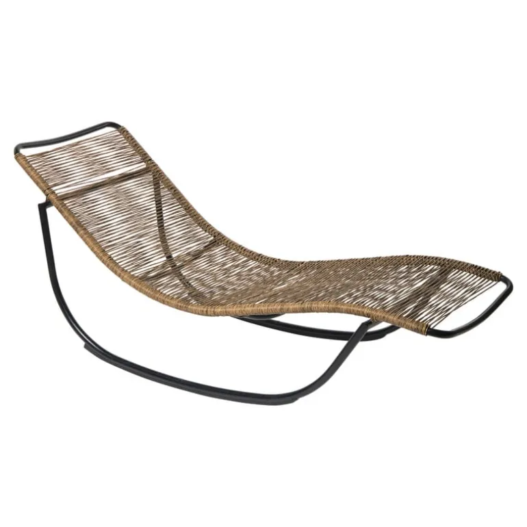 Schommel ligbed - bruin/zwart - 62x70.5x155 cm