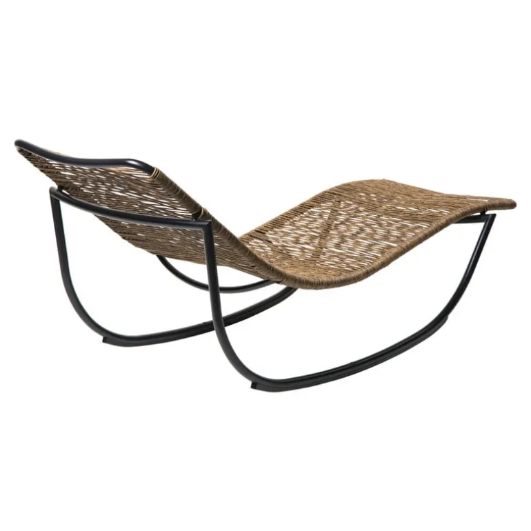 Schommel ligbed - bruin/zwart - 62x70.5x155 cm