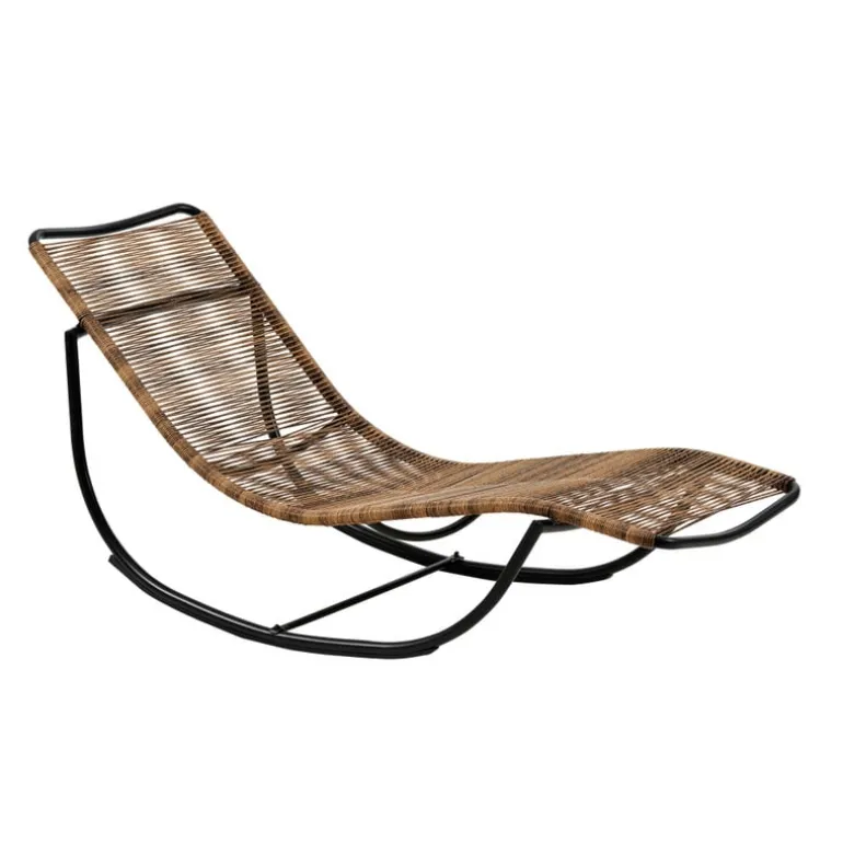 Schommel ligbed - bruin/zwart - 62x70.5x155 cm