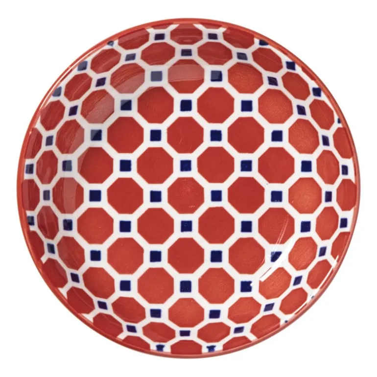 Schoteltje Anne - rood/blauw - ø9.7x2 cm