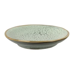 Schoteltje met gouden rand - groen - ø9 cm