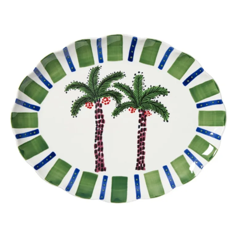 Serveerbord palmboom - multikleur - 3x39x32 cm