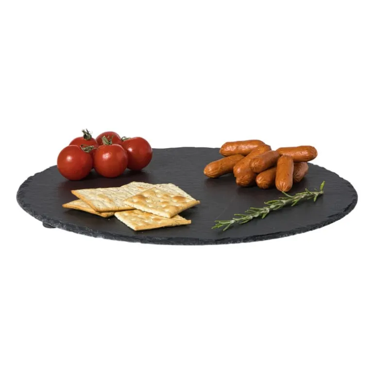 Serveerplateau leisteen rond - grijs - ø30 cm
