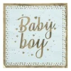 Servetten baby boy - blauw/goudkleurig - set van 8