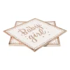 Servetten baby girl - roze/goudkleurig - set van 16