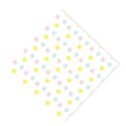 Servetten bloem set van 12 - wit/roze/geel - papier - 33x33 cm