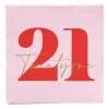 Servetten 21 jaar - rood - set van 20