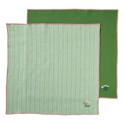 Servetten streep - groen/wit - set van 2 - 40x40 cm