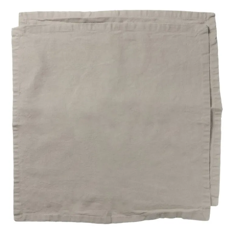 Servet zand - taupe - set van 2 - 40x40 cm