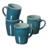 Serviesset reactive glaze - blauw - 16-delig