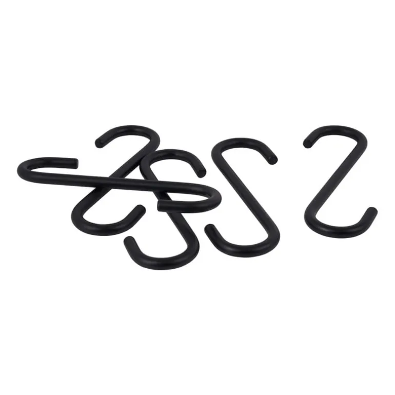 S-haken - zwart - set van 5