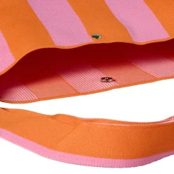Shopper gestreept - roze/oranje - 45x35 cm