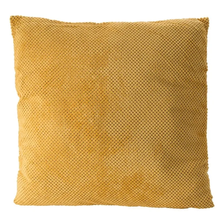 Sierkussen blokje - geel - 60x60 cm