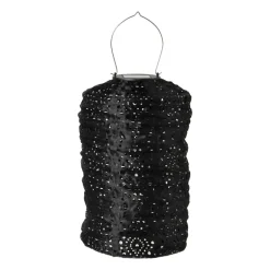 Solar barok lampion cilinder - zwart - ø18x33 cm
