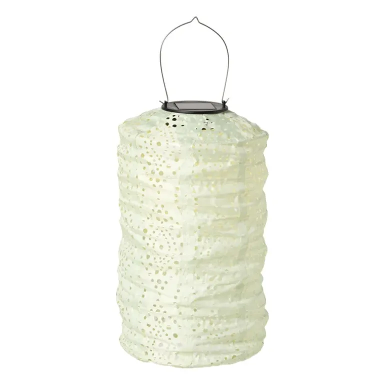 Solar barok lampion cilinder - groen - ø18x33 cm