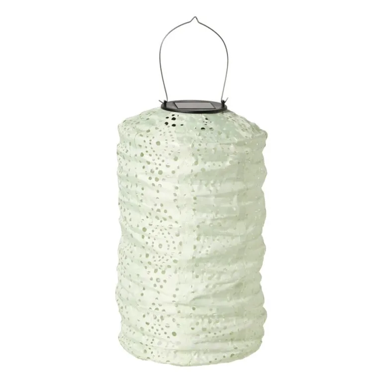 Solar barok lampion cilinder - groen - ø18x33 cm
