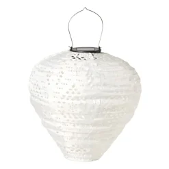Solar barok lampion druppel - wit - ø28x30 cm
