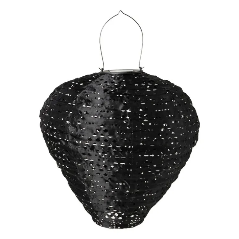 Solar barok lampion druppel - zwart - ø28x30 cm