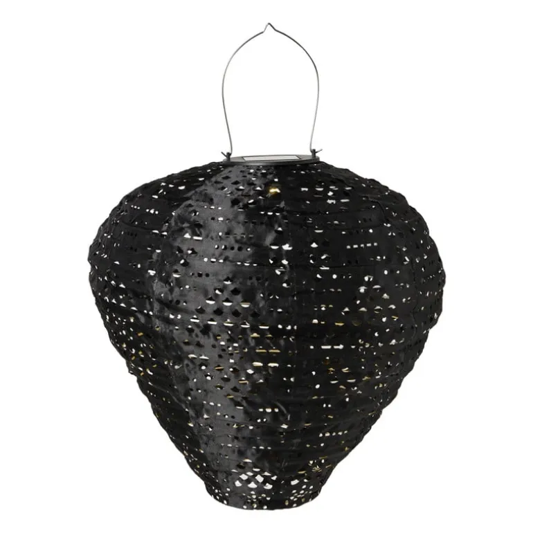 Solar barok lampion druppel - zwart - ø28x30 cm