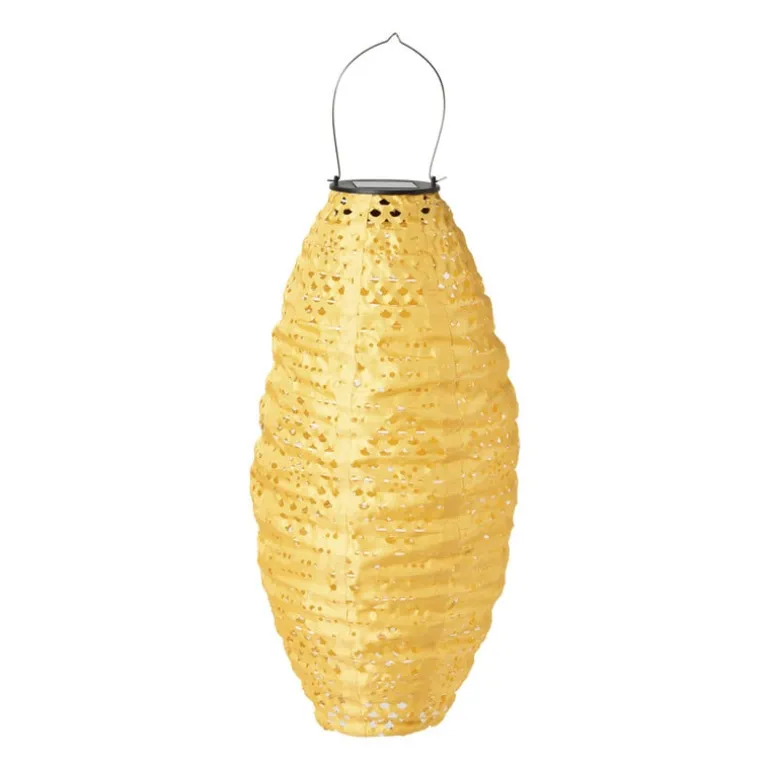 Solar barok lampion ovaal - geel - ø20x42 cm