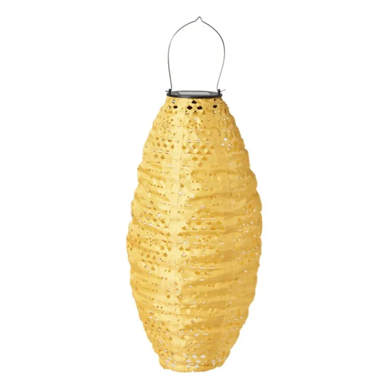 Solar barok lampion ovaal - geel - ø20x42 cm