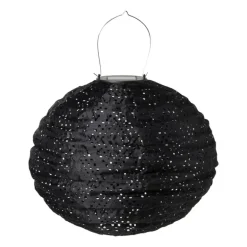 Solar barok lampion rond - zwart - ø30 cm