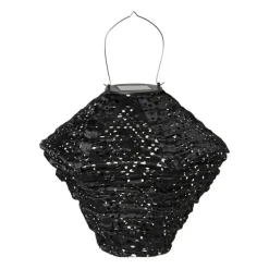 Solar barok lampion ruit - zwart - ø24x28 cm