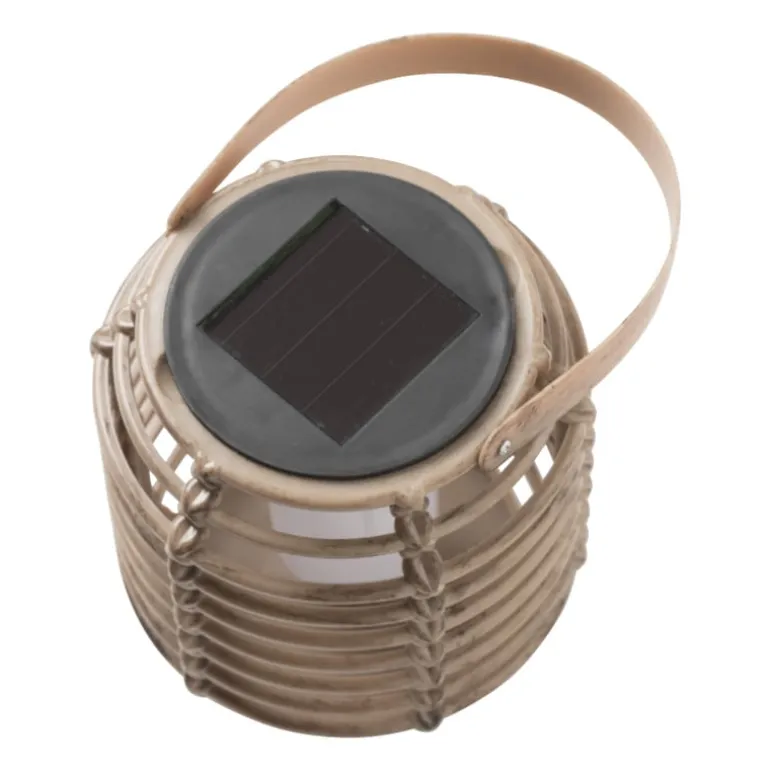 Solar lantaarn rond - bruin - ø10.5x10.5 cm