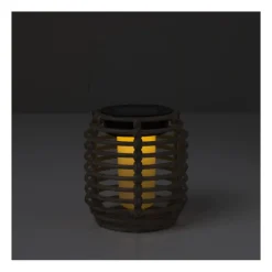 Solar lantaarn rond - bruin - ø10.5x10.5 cm