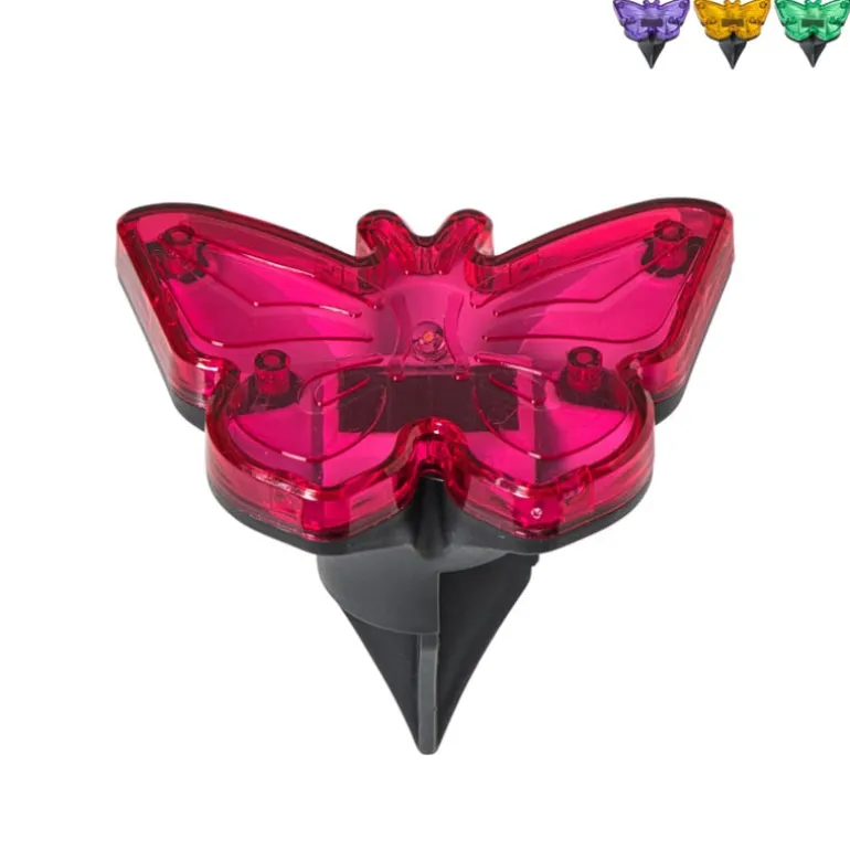 Solar steker vlinder - ø9x6.5 cm - diverse varianten