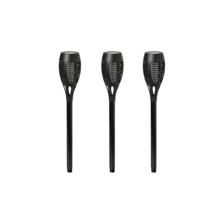 Solar tuinfakkel - zwart - set van 3