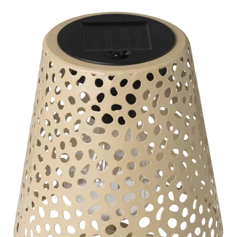 Solar tuinlamp op voet - beige - ø13x28 cm