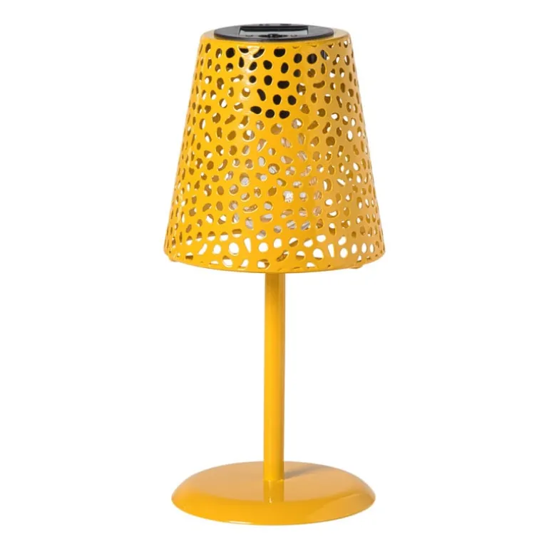 Solar tuinlamp op voet - geel - ø13x28 cm
