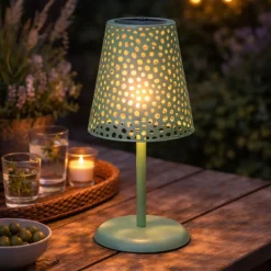 Solar tuinlamp op voet - groen - ø13x28 cm