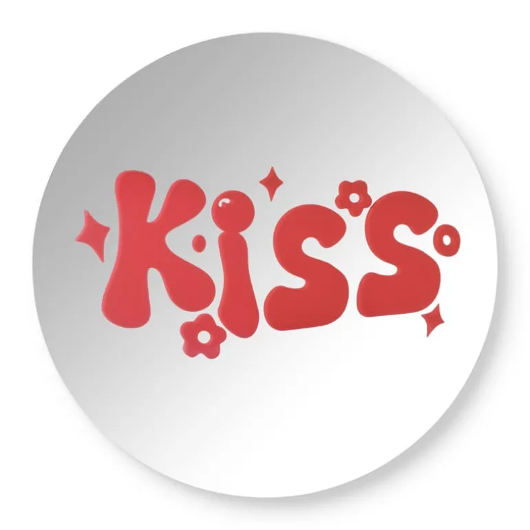 Spiegel kiss - rood - ø30 cm