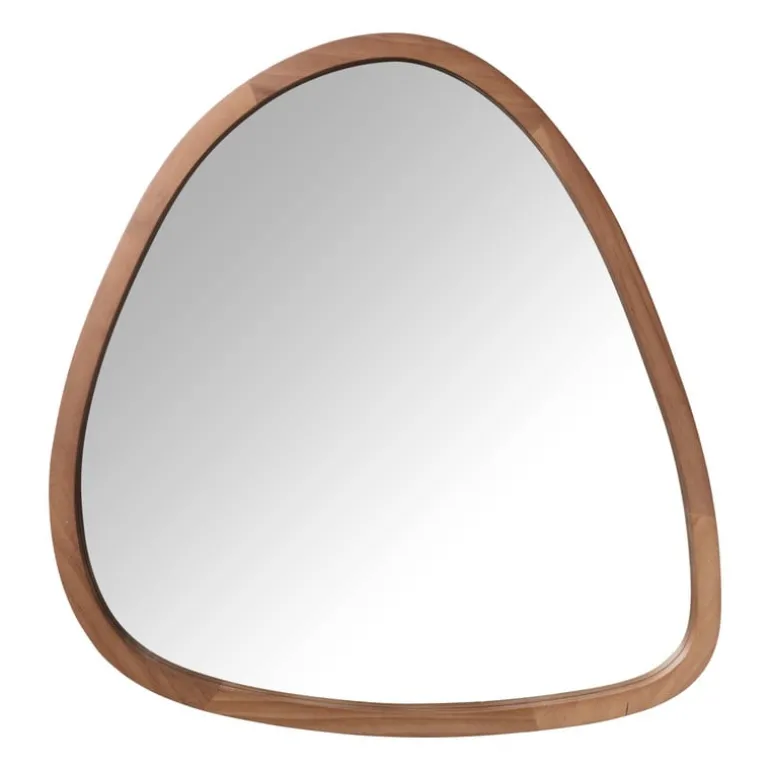 Spiegel organic driehoek - bruin - 69x73 cm