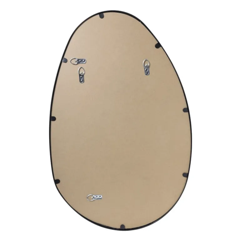 Spiegel organic met metalen lijst - zwart - 75x48.5 cm