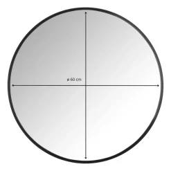 Spiegel rond met metalen lijst - diameter 60 cm