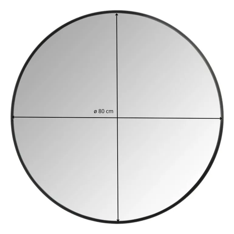Spiegel rond met metalen lijst - diameter 80 cm