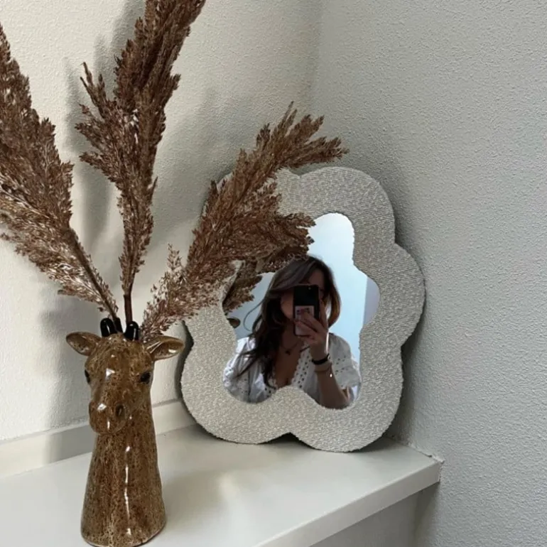 Spiegel teddy bloem - 40x34 cm