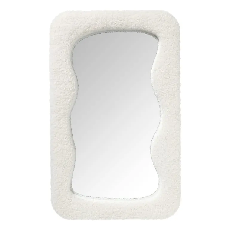 Spiegel wave teddy - wit - 60x37 cm