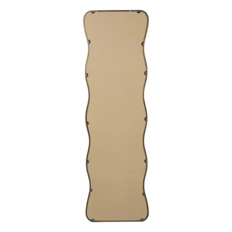 Spiegel XL met golfrand - bruin - 165x50 cm