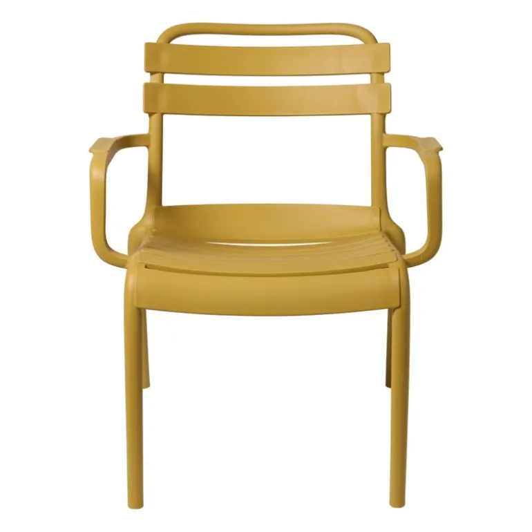 Stapelbare tuinfauteuil Napoli - geel - 75.5x68x65 cm
