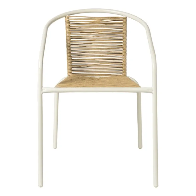 Stapelbare tuinstoel Tim - bruin/wit - 73x53x62 cm