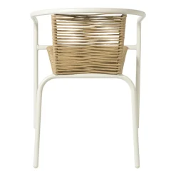 Stapelbare tuinstoel Tim - bruin/wit - 73x53x62 cm